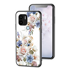 Custodia Silicone Gel Laterale Fiori Specchio Cover S01 per Xiaomi Redmi A1 Plus Bianco