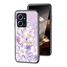 Custodia Silicone Gel Laterale Fiori Specchio Cover S01 per Xiaomi Redmi Note 12 4G Lavanda