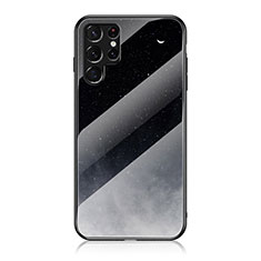 Custodia Silicone Gel Laterale Mistica Luna Stelle Specchio Cover per Samsung Galaxy S23 Ultra 5G Nero