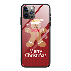 Custodia Silicone Gel Laterale Natale Modello Specchio Cover per Apple iPhone 12 Pro Rosso Rosa