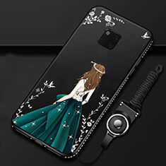 Custodia Silicone Gel Morbida Abito Ragazza Cover K01 per Huawei Mate 20 Pro Nero