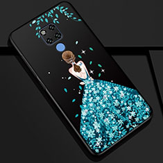 Custodia Silicone Gel Morbida Abito Ragazza Cover K01 per Huawei Mate 20 Verde