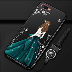 Custodia Silicone Gel Morbida Abito Ragazza Cover M02 per Oppo R17 Neo Nero