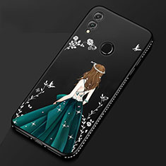 Custodia Silicone Gel Morbida Abito Ragazza Cover per Huawei Honor View 10 Lite Nero