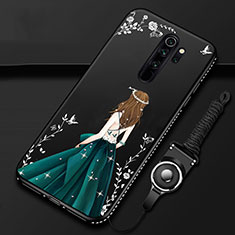 Custodia Silicone Gel Morbida Abito Ragazza Cover per Xiaomi Redmi Note 8 Pro Nero