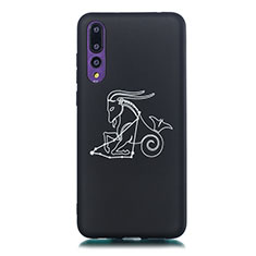 Custodia Silicone Gel Morbida Costellazione Cover S09 per Huawei P20 Pro Nero