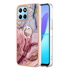 Custodia Silicone Gel Morbida Fantasia Modello Cover con Anello Supporto Y01B per Huawei Honor X8 5G Multicolore