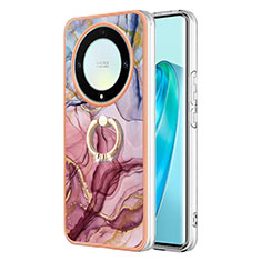 Custodia Silicone Gel Morbida Fantasia Modello Cover con Anello Supporto Y01B per Huawei Honor X9a 5G Multicolore