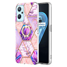 Custodia Silicone Gel Morbida Fantasia Modello Cover con Anello Supporto Y01B per Oppo K10 4G Lavanda