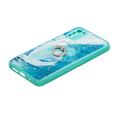 Custodia Silicone Gel Morbida Fantasia Modello Cover con Anello Supporto Y01X per Xiaomi Poco M3 Verde