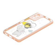 Custodia Silicone Gel Morbida Fantasia Modello Cover con Anello Supporto Y01X per Xiaomi Redmi Note 10 Pro 4G Giallo
