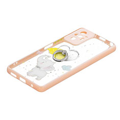 Custodia Silicone Gel Morbida Fantasia Modello Cover con Anello Supporto Y01X per Xiaomi Redmi Note 10 Pro Max Giallo