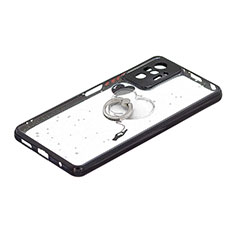Custodia Silicone Gel Morbida Fantasia Modello Cover con Anello Supporto Y01X per Xiaomi Redmi Note 10 Pro Max Nero