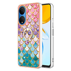 Custodia Silicone Gel Morbida Fantasia Modello Cover con Anello Supporto Y03B per Huawei Honor X7 Colorato