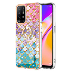 Custodia Silicone Gel Morbida Fantasia Modello Cover con Anello Supporto Y03B per Oppo A95 5G Colorato