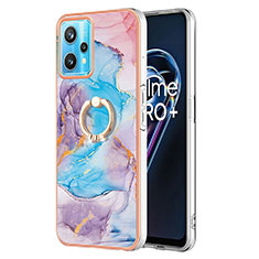 Custodia Silicone Gel Morbida Fantasia Modello Cover con Anello Supporto Y03B per Realme 9 Pro 5G Blu