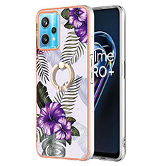 Custodia Silicone Gel Morbida Fantasia Modello Cover con Anello Supporto Y03B per Realme 9 Pro 5G Viola