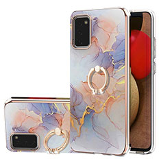 Custodia Silicone Gel Morbida Fantasia Modello Cover con Anello Supporto Y03B per Samsung Galaxy M02s Lavanda