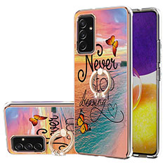 Custodia Silicone Gel Morbida Fantasia Modello Cover con Anello Supporto Y03B per Samsung Galaxy Quantum4 5G Multicolore