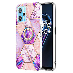 Custodia Silicone Gel Morbida Fantasia Modello Cover con Anello Supporto Y04B per Realme 9 4G Lavanda