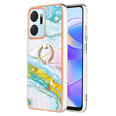 Custodia Silicone Gel Morbida Fantasia Modello Cover con Anello Supporto Y05B per Huawei Honor X7a Colorato