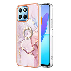 Custodia Silicone Gel Morbida Fantasia Modello Cover con Anello Supporto Y05B per Huawei Honor X8 5G Rosa