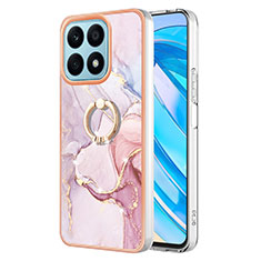 Custodia Silicone Gel Morbida Fantasia Modello Cover con Anello Supporto Y05B per Huawei Honor X8a 4G Rosa