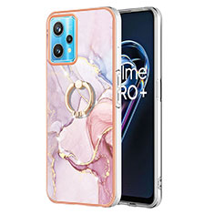 Custodia Silicone Gel Morbida Fantasia Modello Cover con Anello Supporto Y05B per Realme 9 Pro+ Plus 5G Rosa