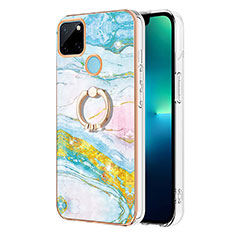 Custodia Silicone Gel Morbida Fantasia Modello Cover con Anello Supporto Y05B per Realme C21Y Colorato