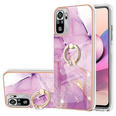 Custodia Silicone Gel Morbida Fantasia Modello Cover con Anello Supporto Y05B per Xiaomi Poco M5S Lavanda