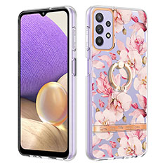 Custodia Silicone Gel Morbida Fantasia Modello Cover con Anello Supporto Y06B per Samsung Galaxy A13 4G Rosa