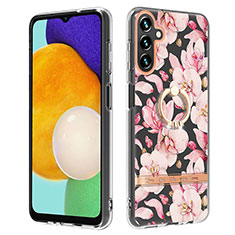 Custodia Silicone Gel Morbida Fantasia Modello Cover con Anello Supporto Y06B per Samsung Galaxy A13 5G Rosa