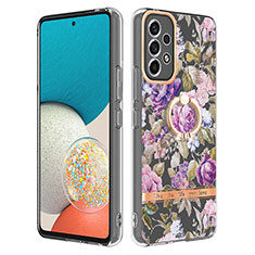 Custodia Silicone Gel Morbida Fantasia Modello Cover con Anello Supporto Y06B per Samsung Galaxy A53 5G Lavanda