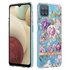 Custodia Silicone Gel Morbida Fantasia Modello Cover con Anello Supporto Y06B per Samsung Galaxy M12 Lavanda