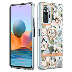 Custodia Silicone Gel Morbida Fantasia Modello Cover con Anello Supporto Y06B per Xiaomi Redmi Note 10 Pro Max Bianco