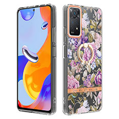 Custodia Silicone Gel Morbida Fantasia Modello Cover con Anello Supporto Y06B per Xiaomi Redmi Note 12 Pro 4G Lavanda