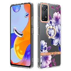 Custodia Silicone Gel Morbida Fantasia Modello Cover con Anello Supporto Y06B per Xiaomi Redmi Note 12 Pro 4G Viola