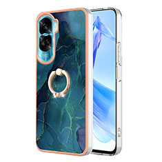 Custodia Silicone Gel Morbida Fantasia Modello Cover con Anello Supporto YB1 per Huawei Honor 90 Lite 5G Verde