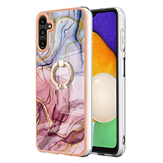 Custodia Silicone Gel Morbida Fantasia Modello Cover con Anello Supporto YB1 per Samsung Galaxy A34 5G Multicolore