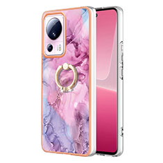 Custodia Silicone Gel Morbida Fantasia Modello Cover con Anello Supporto YB1 per Xiaomi Civi 2 5G Lavanda