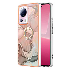 Custodia Silicone Gel Morbida Fantasia Modello Cover con Anello Supporto YB1 per Xiaomi Mi 12 Lite NE 5G Rosa