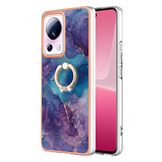 Custodia Silicone Gel Morbida Fantasia Modello Cover con Anello Supporto YB1 per Xiaomi Mi 12 Lite NE 5G Viola