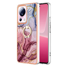 Custodia Silicone Gel Morbida Fantasia Modello Cover con Anello Supporto YB1 per Xiaomi Mi 13 Lite 5G Multicolore