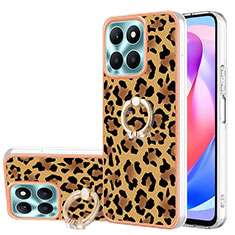 Custodia Silicone Gel Morbida Fantasia Modello Cover con Anello Supporto YB2 per Huawei Honor X6a Marrone