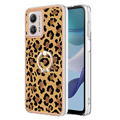 Custodia Silicone Gel Morbida Fantasia Modello Cover con Anello Supporto YB2 per Motorola Moto G53 5G Marrone