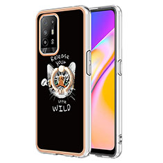 Custodia Silicone Gel Morbida Fantasia Modello Cover con Anello Supporto YB2 per Oppo A94 5G Multicolore