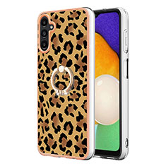 Custodia Silicone Gel Morbida Fantasia Modello Cover con Anello Supporto YB2 per Samsung Galaxy A13 5G Marrone