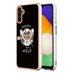 Custodia Silicone Gel Morbida Fantasia Modello Cover con Anello Supporto YB2 per Samsung Galaxy A34 5G Multicolore