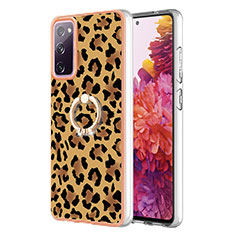 Custodia Silicone Gel Morbida Fantasia Modello Cover con Anello Supporto YB2 per Samsung Galaxy S20 FE 5G Marrone