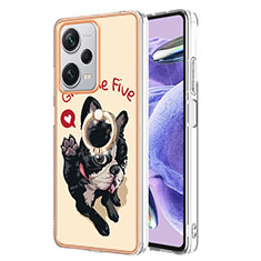 Custodia Silicone Gel Morbida Fantasia Modello Cover con Anello Supporto YB2 per Xiaomi Redmi Note 12 Pro+ Plus 5G Khaki